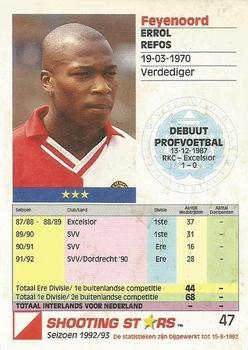 1992-93 Shooting Stars Dutch League #47 Errol Refos Back