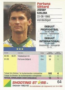 1992-93 Shooting Stars Dutch League #64 Jozsef Szalma Back
