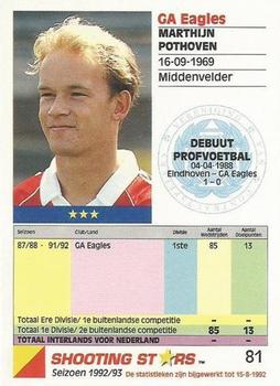 1992-93 Shooting Stars Dutch League #81 Marthijn Pothoven Back