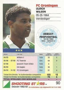 1992-93 Shooting Stars Dutch League #90 Ulrich Wilson Back