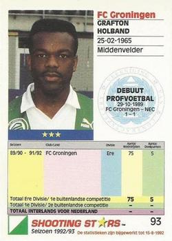 1992-93 Shooting Stars Dutch League #93 Grafton Holband Back