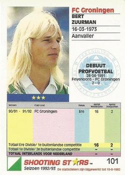 1992-93 Shooting Stars Dutch League #101 Bert Zuurman Back