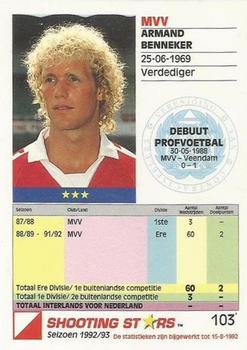 1992-93 Shooting Stars Dutch League #103 Armand Benneker Back