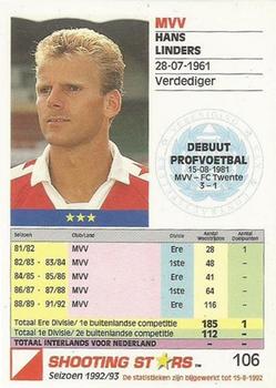 1992-93 Shooting Stars Dutch League #106 Hans Linders Back