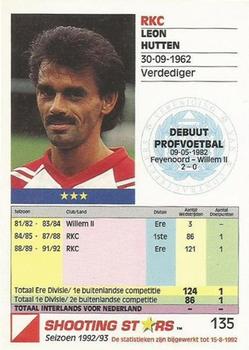 1992-93 Shooting Stars Dutch League #135 Leon Hutten Back