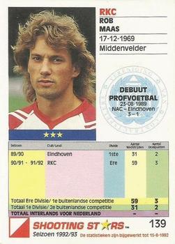 1992-93 Shooting Stars Dutch League #139 Rob Maas Back