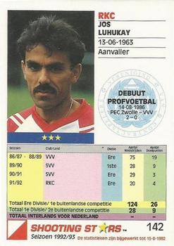 1992-93 Shooting Stars Dutch League #142 Jos Luhukay Back