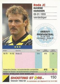 1992-93 Shooting Stars Dutch League #150 Eugene Hanssen Back
