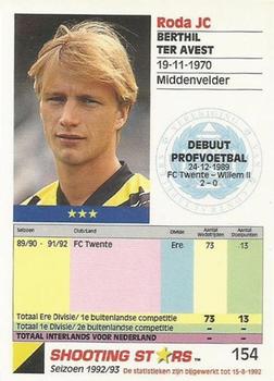 1992-93 Shooting Stars Dutch League #154 Berthil ter Avest Back