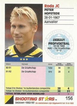 1992-93 Shooting Stars Dutch League #156 Peter Hofstede Back