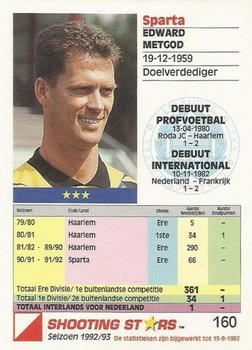 1992-93 Shooting Stars Dutch League #160 Edward Metgod Back