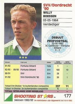 1992-93 Shooting Stars Dutch League #177 Willy Boessen Back