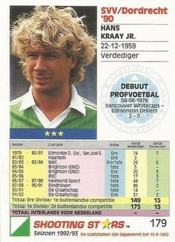 1992-93 Shooting Stars Dutch League #179 Hans Kraay Jr Back