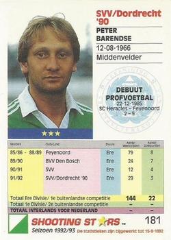 1992-93 Shooting Stars Dutch League #181 Peter Barendse Back