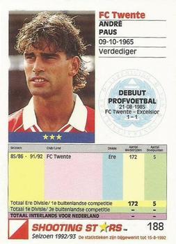 1992-93 Shooting Stars Dutch League #188 Andre Paus Back
