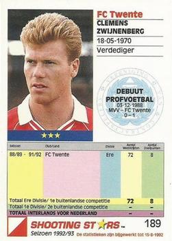 1992-93 Shooting Stars Dutch League #189 Clemens Zwijnenberg Back