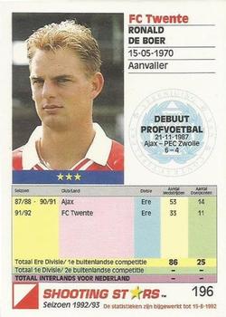 1992-93 Shooting Stars Dutch League #196 Ronald de Boer Back