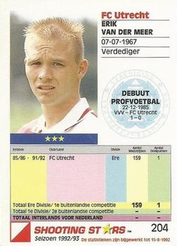 1992-93 Shooting Stars Dutch League #204 Erik van der Meer Back