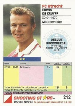 1992-93 Shooting Stars Dutch League #212 Edwin de Kruyff Back