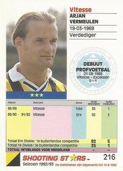 1992-93 Shooting Stars Dutch League #216 Arjan Vermeulen Back