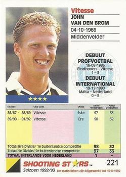 1992-93 Shooting Stars Dutch League #221 John van den Brom Back