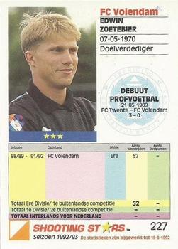 1992-93 Shooting Stars Dutch League #227 Edwin Zoetebier Back