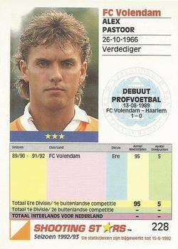 1992-93 Shooting Stars Dutch League #228 Alex Pastoor Back