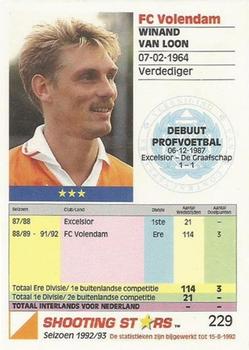 1992-93 Shooting Stars Dutch League #229 Winand van Loon Back
