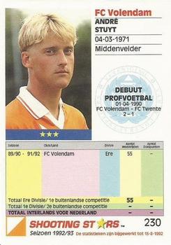 1992-93 Shooting Stars Dutch League #230 Andre Stuyt Back