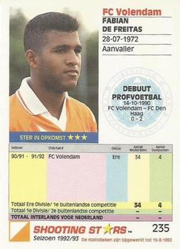1992-93 Shooting Stars Dutch League #235 Fabian de Freitas Back