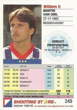 1992-93 Shooting Stars Dutch League #249 Martin van Geel Back
