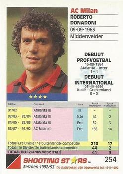 1992-93 Shooting Stars Dutch League #254 Roberto Donadoni Back