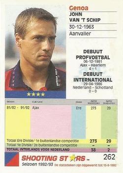 1992-93 Shooting Stars Dutch League #262 John van 't Schip Back