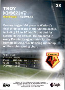 2016 Stadium Club Premier League - First Day Issue #28 Troy Deeney Back