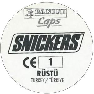 1996 Panini Euro 96 Caps #1 Rüştü Reçber Back