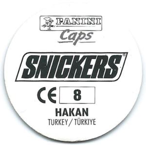1996 Panini Euro 96 Caps #8 Hakan Şükür Back
