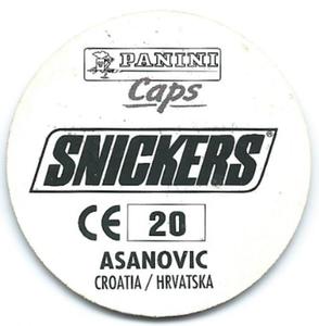 1996 Panini Euro 96 Caps #20 Aljosa Asanovic Back