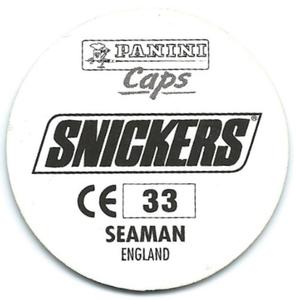1996 Panini Euro 96 Caps #33 David Seaman Back