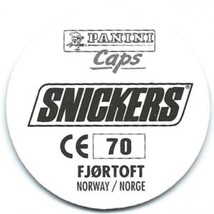 1996 Panini Euro 96 Caps #70 Jan Åge Fjørtoft Back