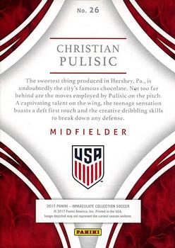 2017-18 Panini Immaculate Collection #26 Christian Pulisic Back