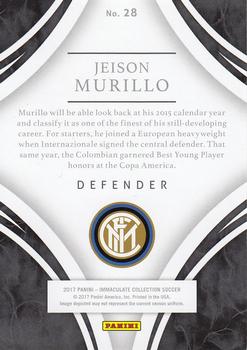 2017-18 Panini Immaculate Collection #28 Jeison Murillo Back