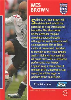 2005 Topps England #19 Wes Brown Back