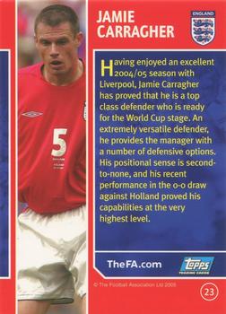2005 Topps England #23 Jamie Carragher Back