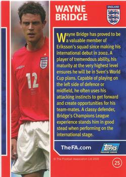 2005 Topps England #25 Wayne Bridge Back