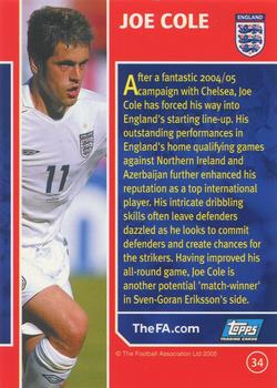 2005 Topps England #34 Joe Cole Back