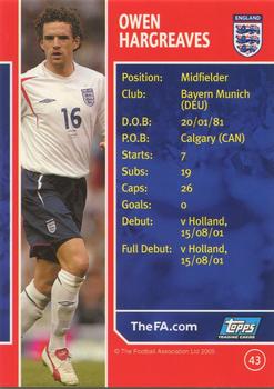 2005 Topps England #43 Owen Hargreaves Back