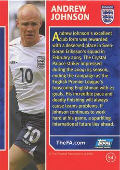 2005 Topps England #54 Andrew Johnson Back