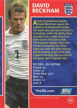 2005 Topps England #60 David Beckham Back