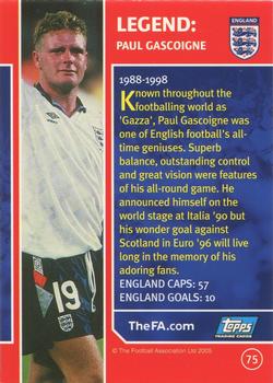 2005 Topps England #75 Paul Gascoigne Back