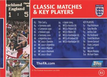 2005 Topps England #83 Fans/Checklist 83-100 + S1-S10 Back